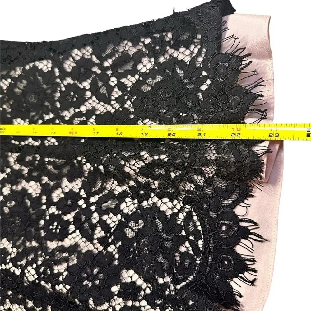 J. Crew Long Sleeve Black Lace Blouse Beige Camisole Size 0